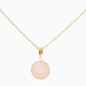 Sanctuary Project Gold Tone Necklace With Rose Quartz Pendant